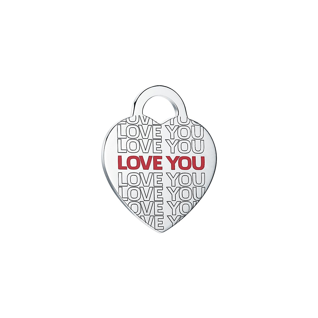 "Love You" Heart Tag Charm