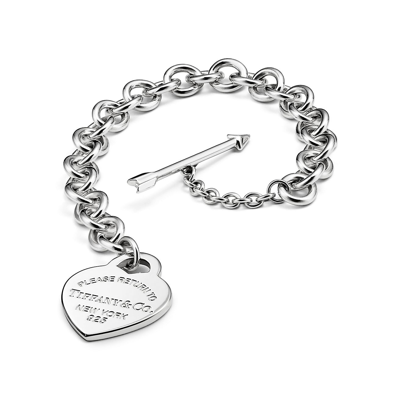 Return to Tiffany Lovestruck Heart Tag Bracelet in Silver Medium Size Small