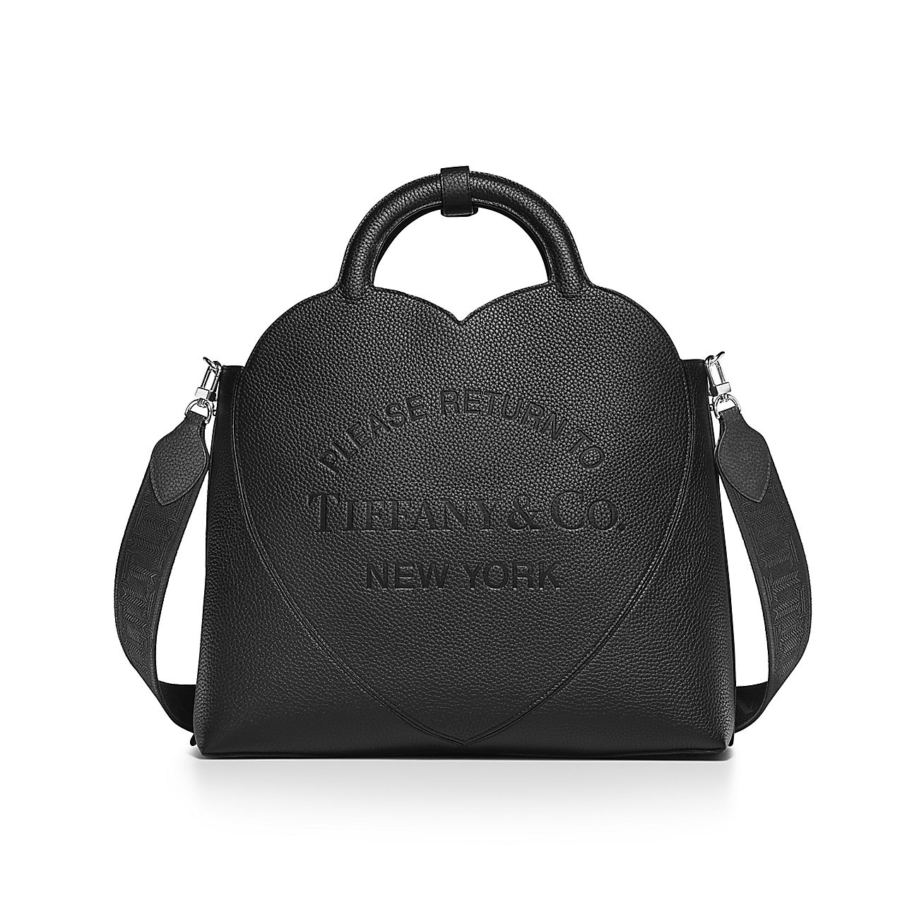 Return to Tiffany® Medium Tote Bag in Black Leather