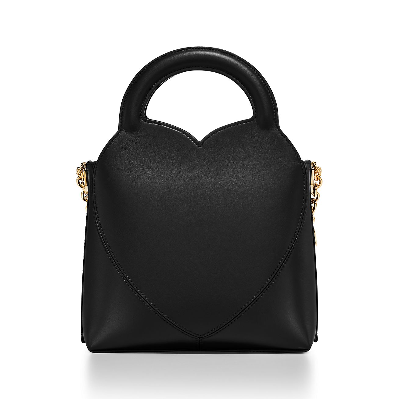 Return to Tiffany™ Mini Charm Tote Bag in Black Leather | Tiffany