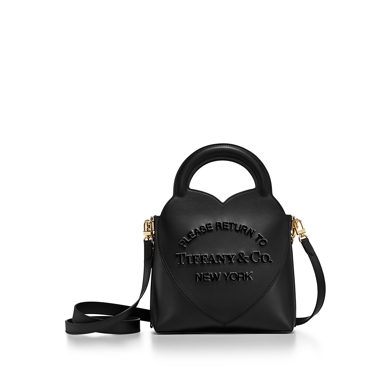 Return to Tiffany™ Mini Charm Tote Bag in Black Leather ...