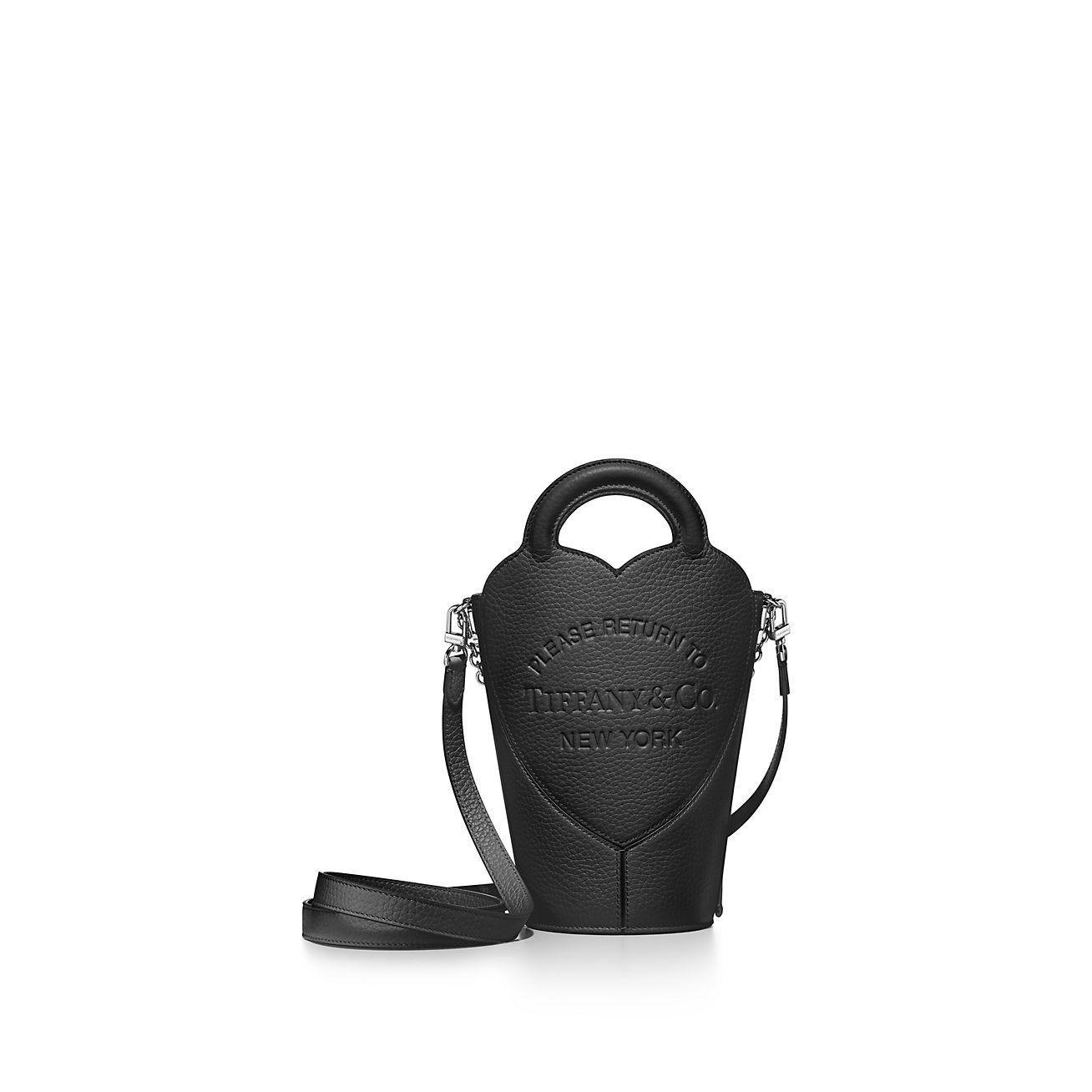 Return to Tiffany® Mini Crossbody Bag in Black Leather