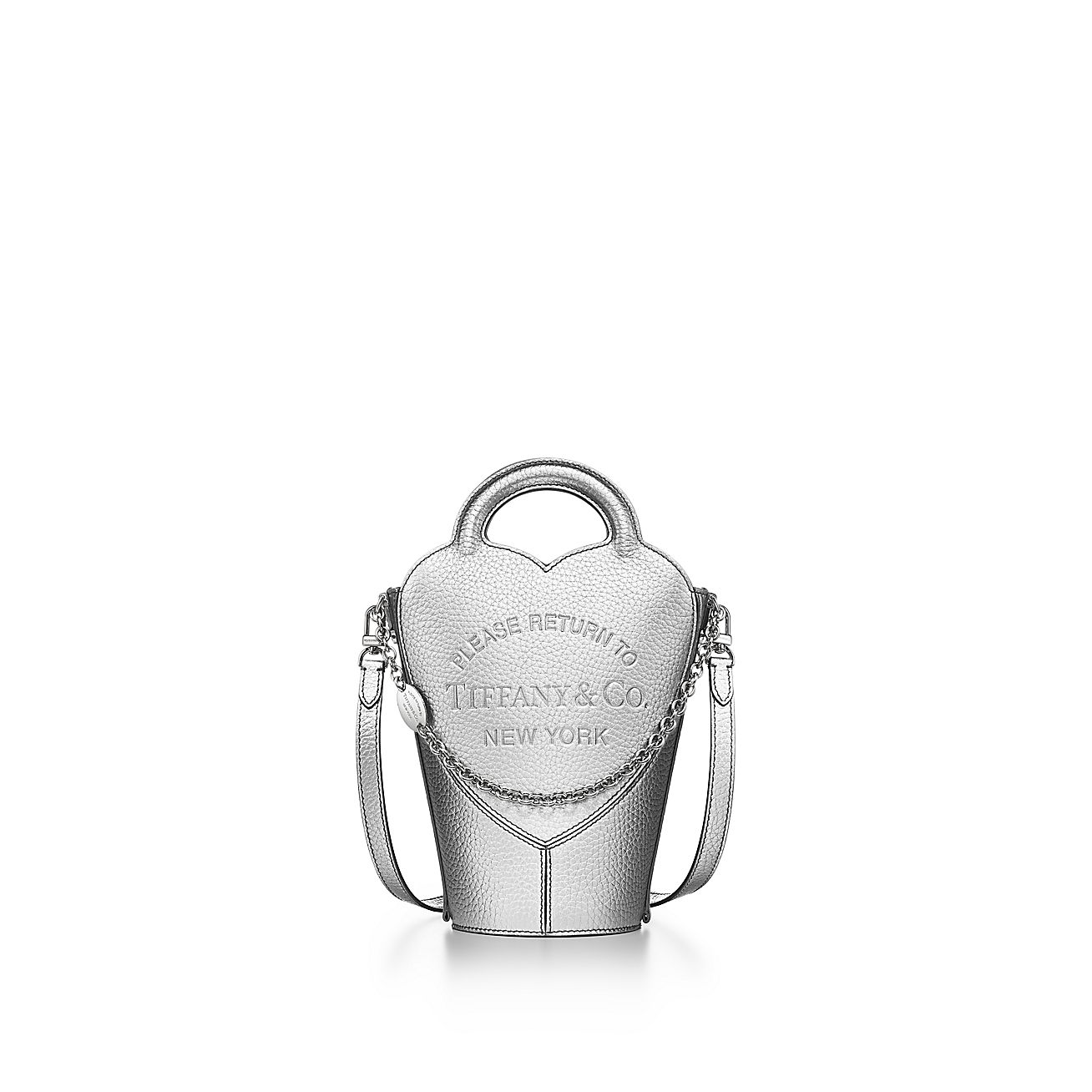 Return to Tiffany® Mini Crossbody Bag in Silver-colored Leather  