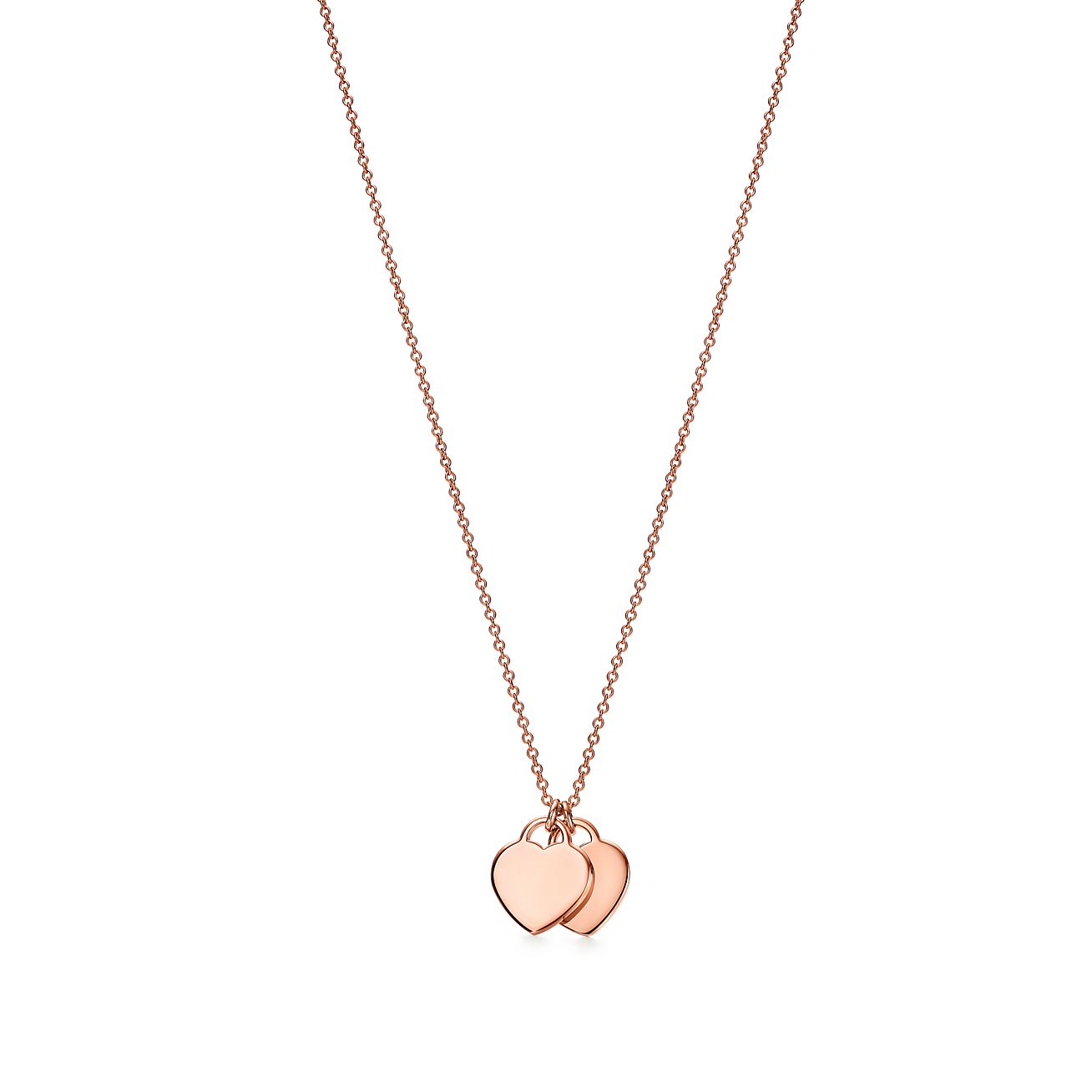 tiffany and co double heart necklace rose gold