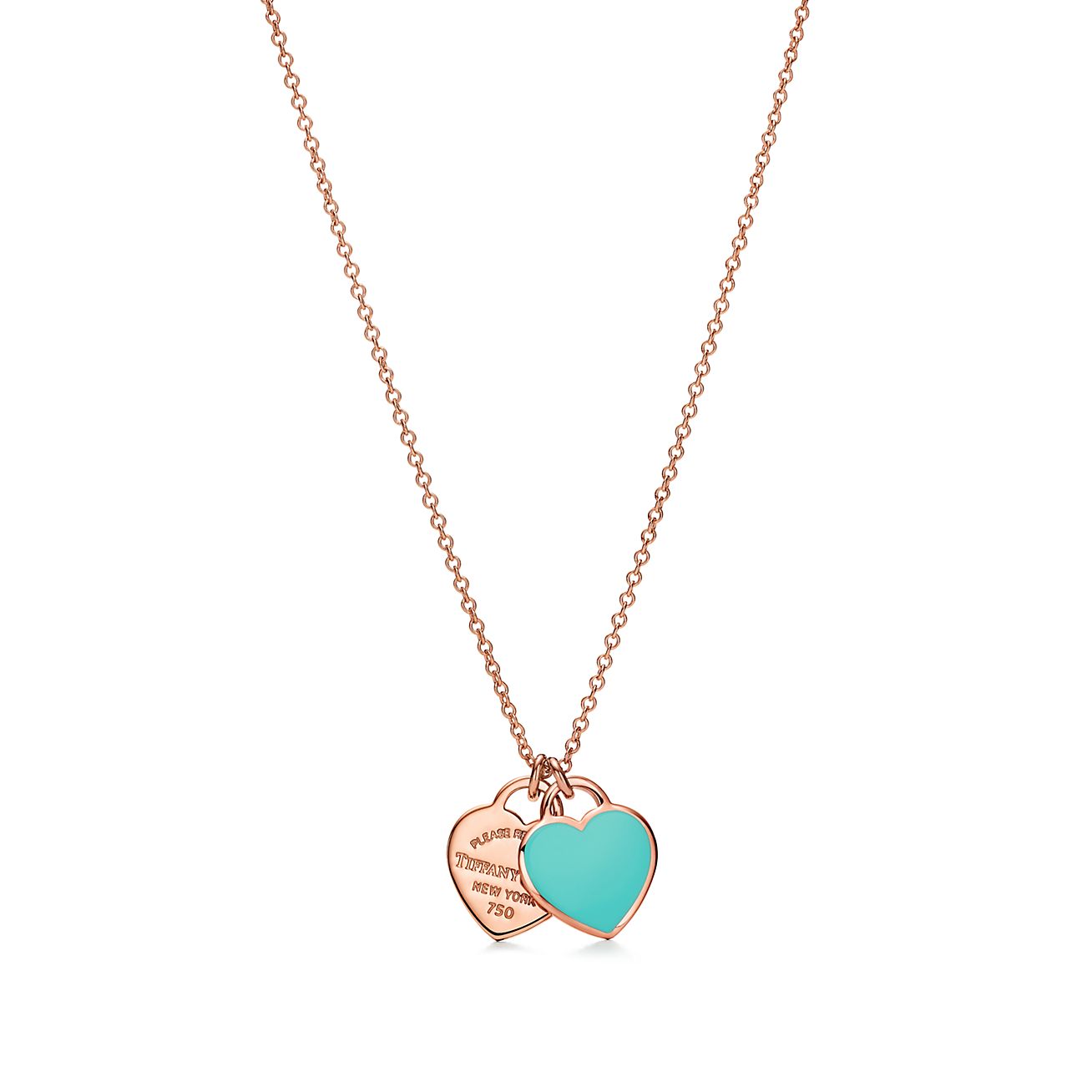 tiffany and co double heart necklace rose gold