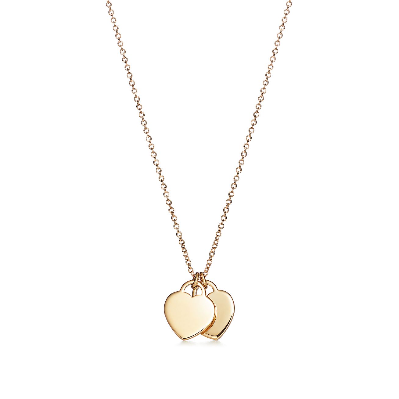 tiffany gold double heart necklace