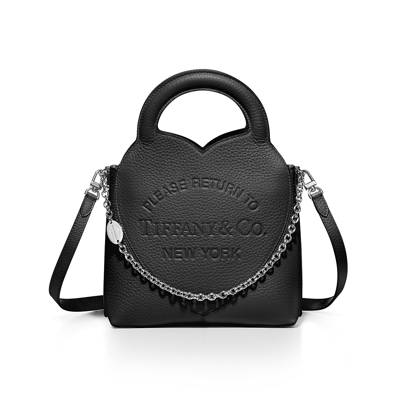 Return to Tiffany® Mini Tote Bag in Black Leather
