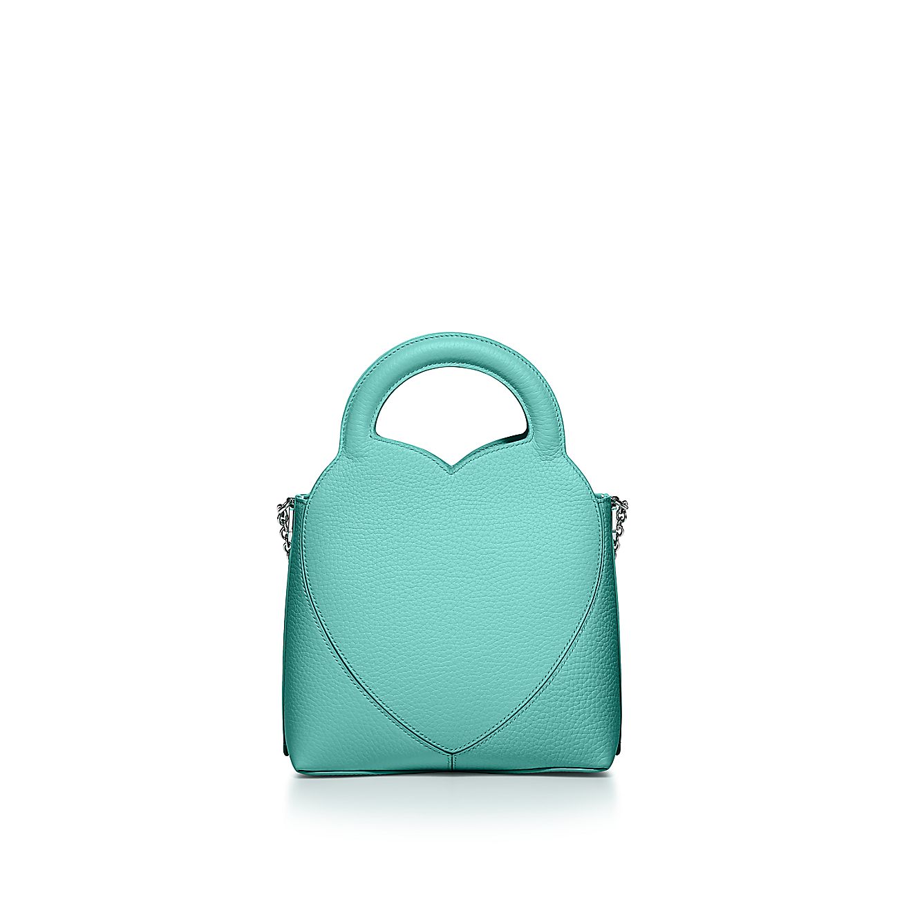 Nappa leather mini tote bag with long strap