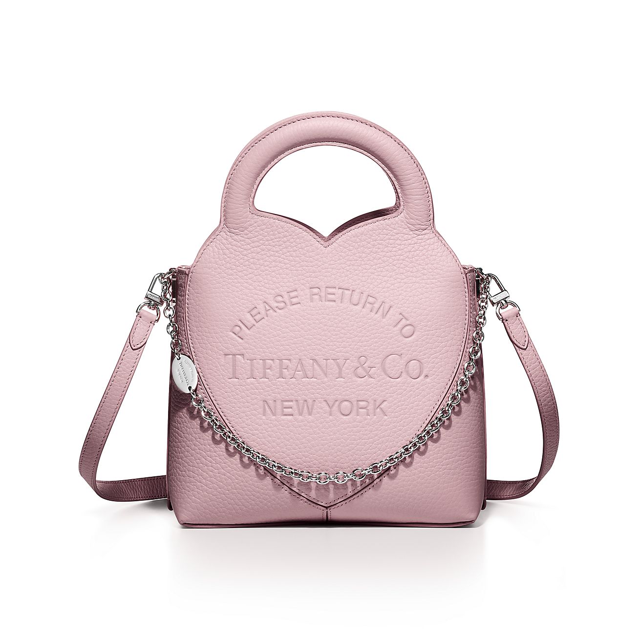 Ballet Pink Box Leather Shoulder Bag with Pearl Strap