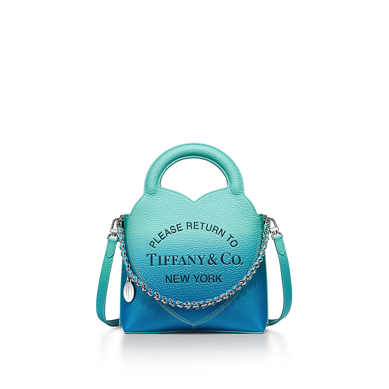 Return to Tiffany® Mini Tote Bag in Infinity Blue Leather | Tiffany & Co.