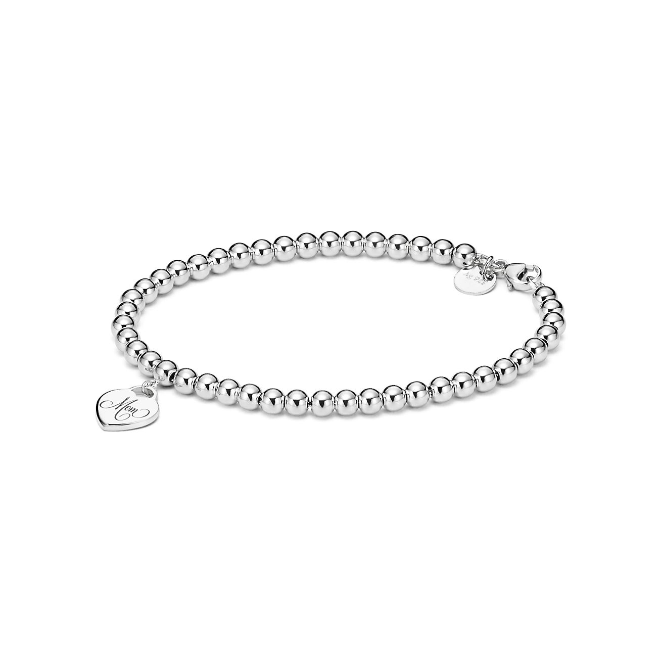Tiffany & Co. Beaded Heart Tag Charm Bracelet - Sterling Silver Bead,  Bracelets - TIF253734