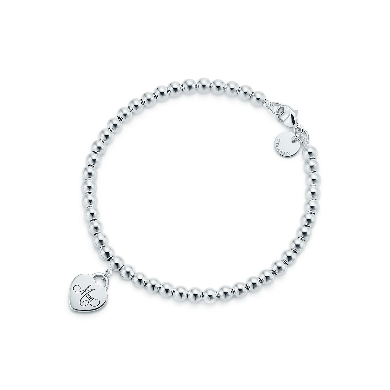 tiffany silver bracelet with heart charm
