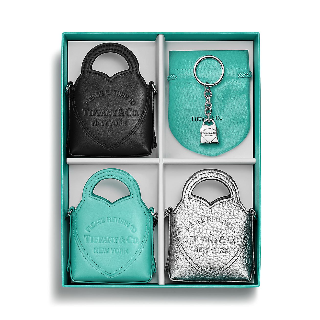 Return to Tiffany® Nano Bag Set in Multicolored Leather with a Key 