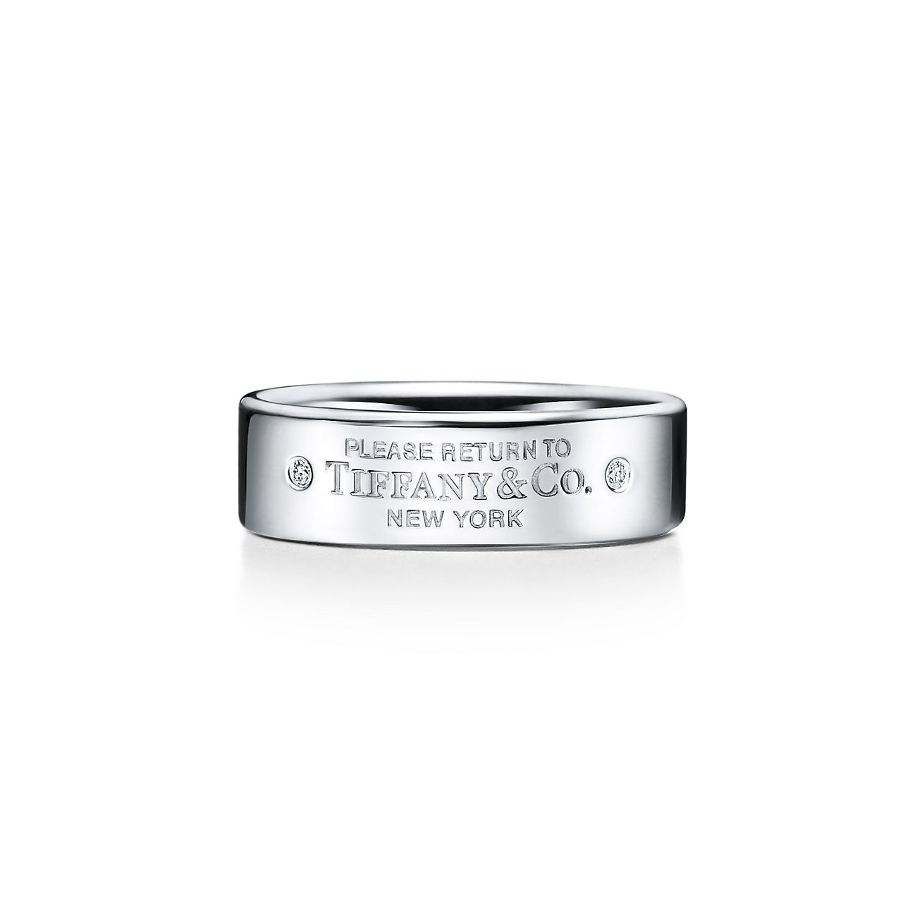 satelliet surfen Minder Return to Tiffany® narrow ring in sterling silver with diamonds, 6 mm wide.  | Tiffany & Co.