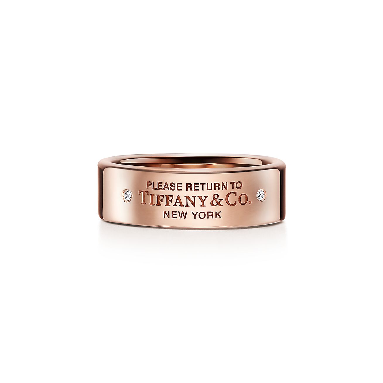 munt Ontevreden Kinderrijmpjes Return to Tiffany® narrow ring in 18k rose gold with diamonds, 6 mm wide. |  Tiffany & Co.