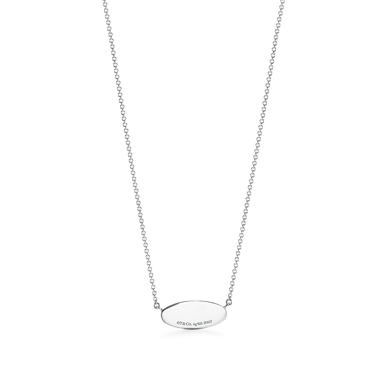 Return to Tiffany™ oval I.D. pendant in sterling silver with 
