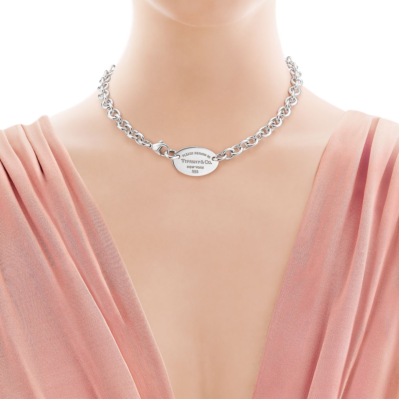 Return to Tiffany™ Oval Tag Necklace 