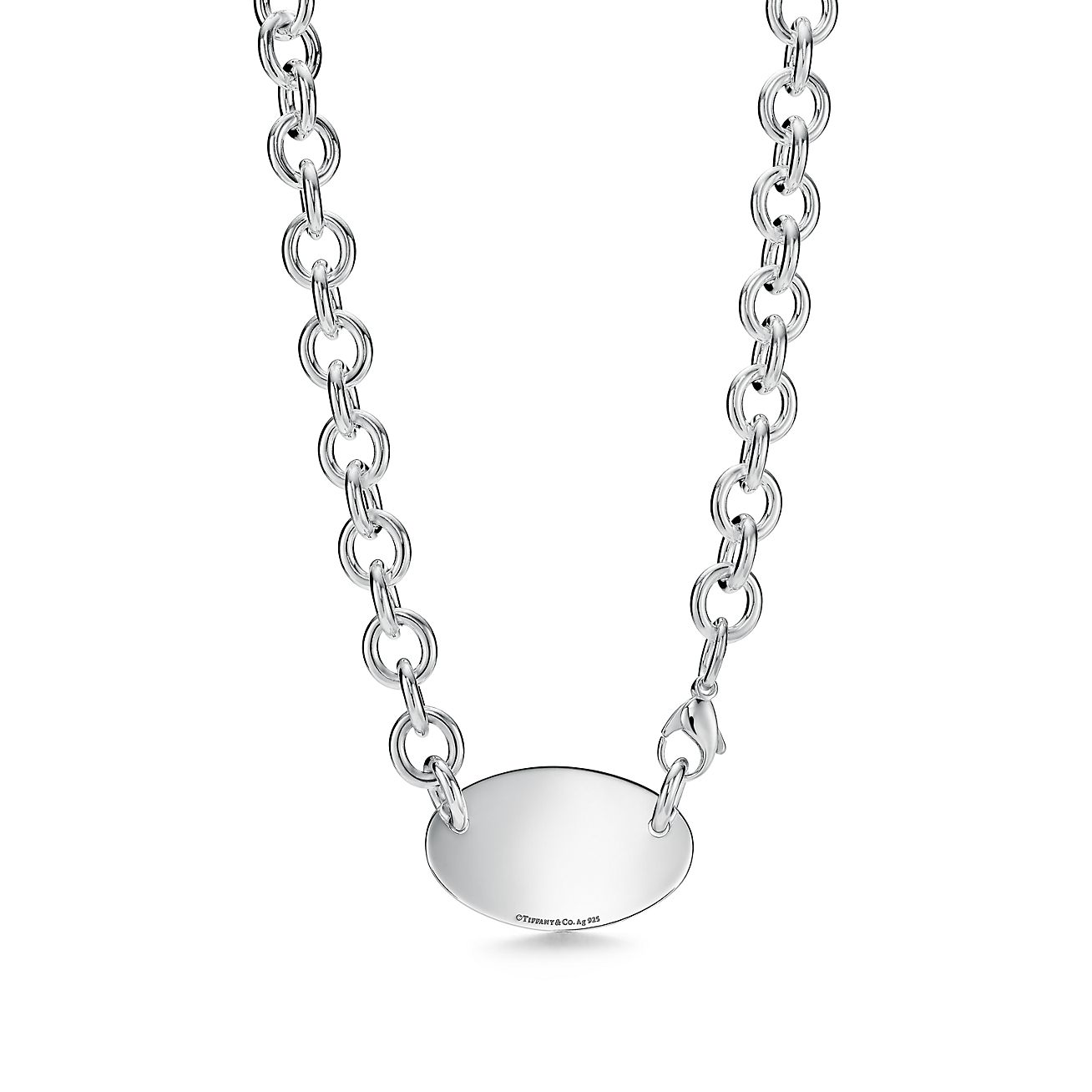 return to tiffany oval tag necklace