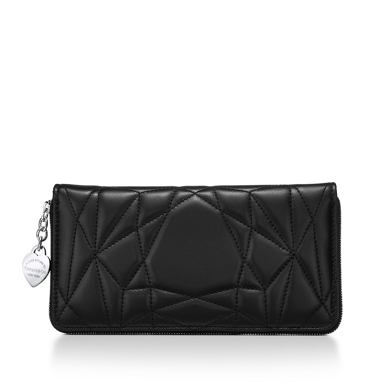 Return to Tiffany® Padded Large Wallet in Black Leather | Tiffany & Co. US