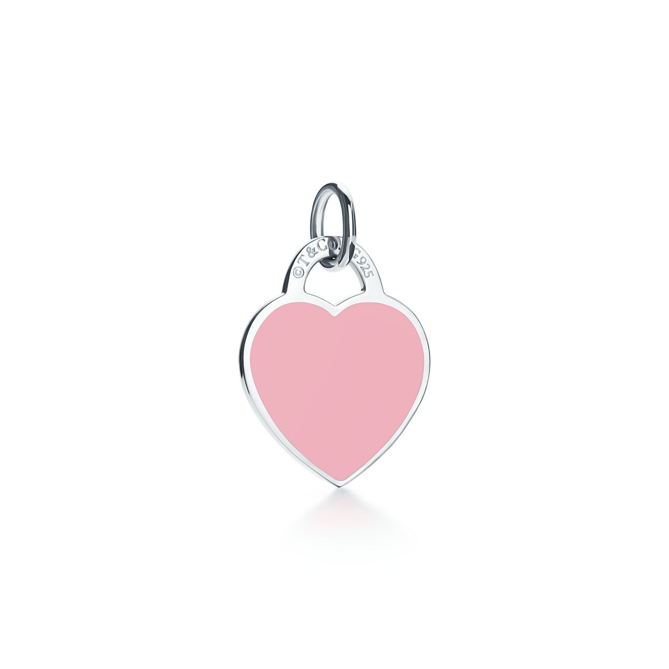 TIFFANY & CO. Return to Tiffany Double Heart Tag Pendant Necklace Enamel  Beige | eBay