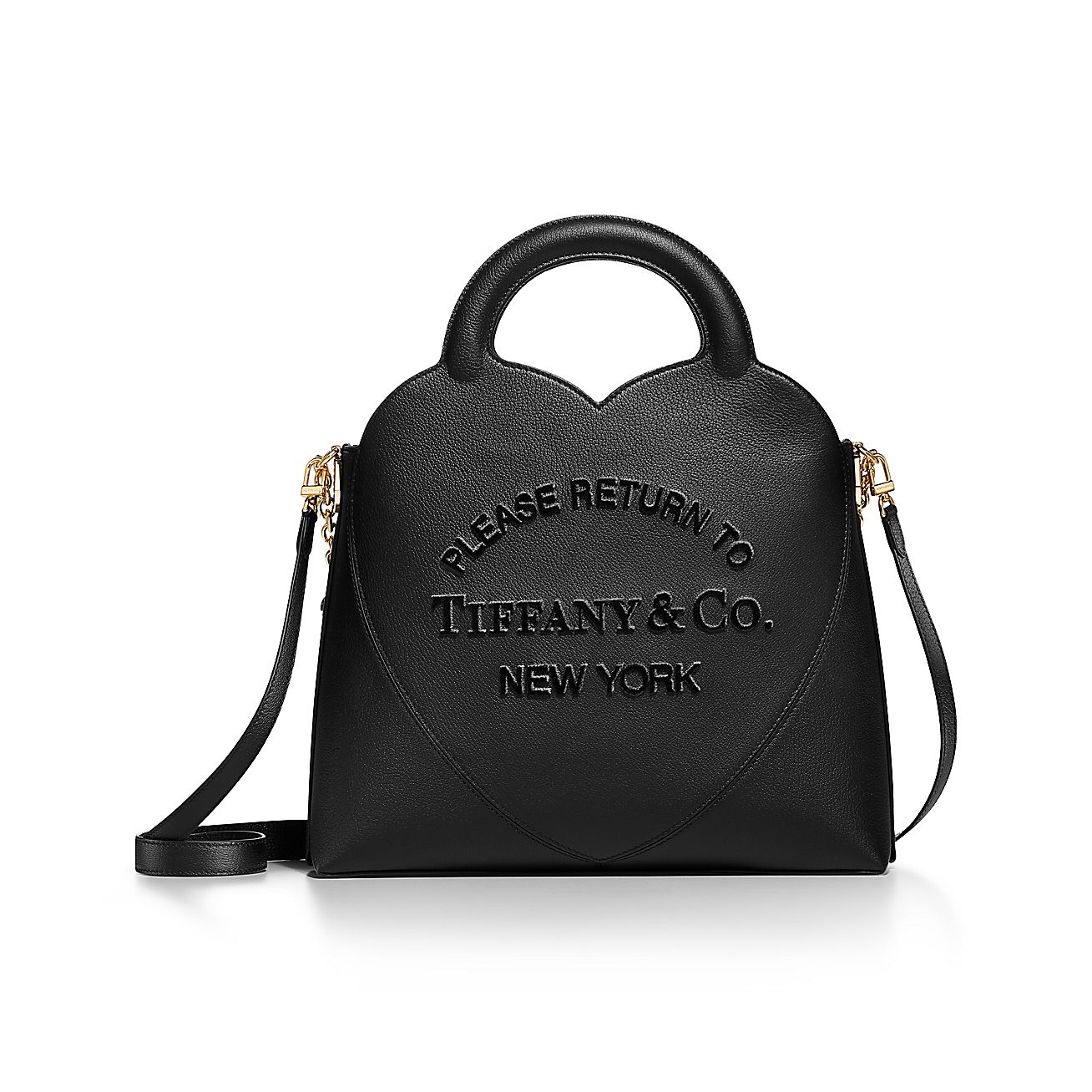 Tiffany&Co. T&Co Logo Blue Black Purse Charm Tag Bag Handbag Leather Pouch