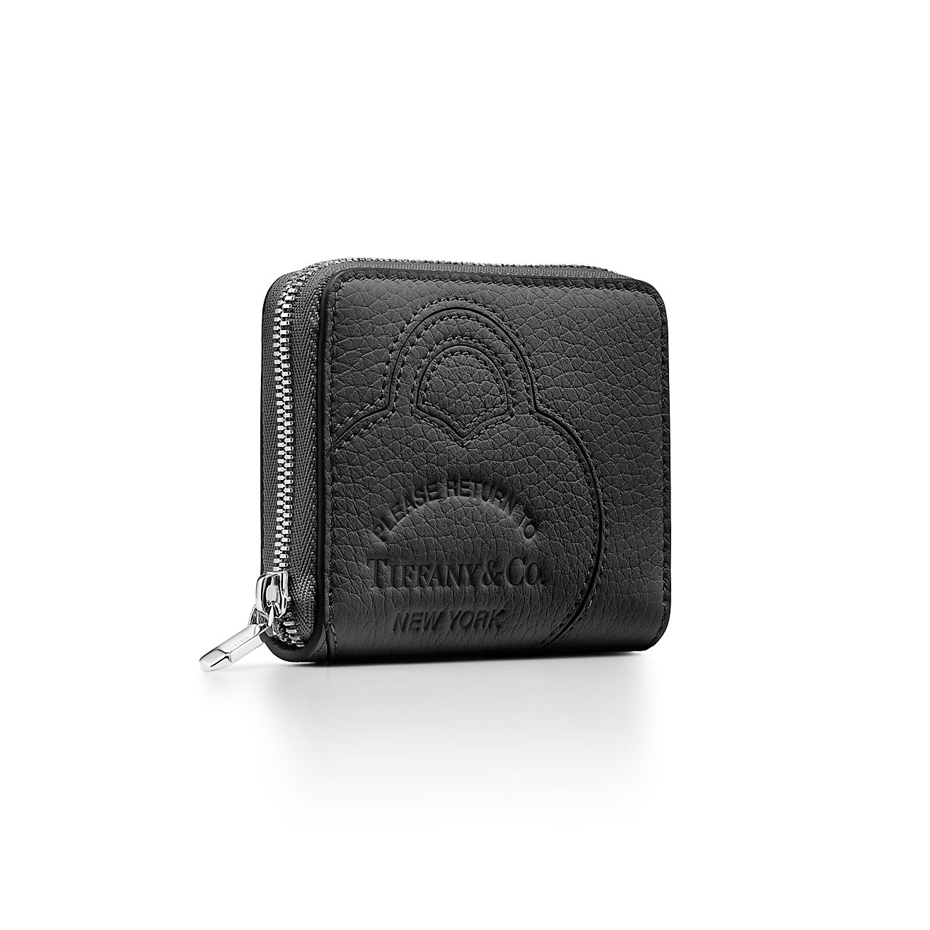 Return to Tiffany™ Small Zip Wallet in Black Leather | Tiffany & Co.