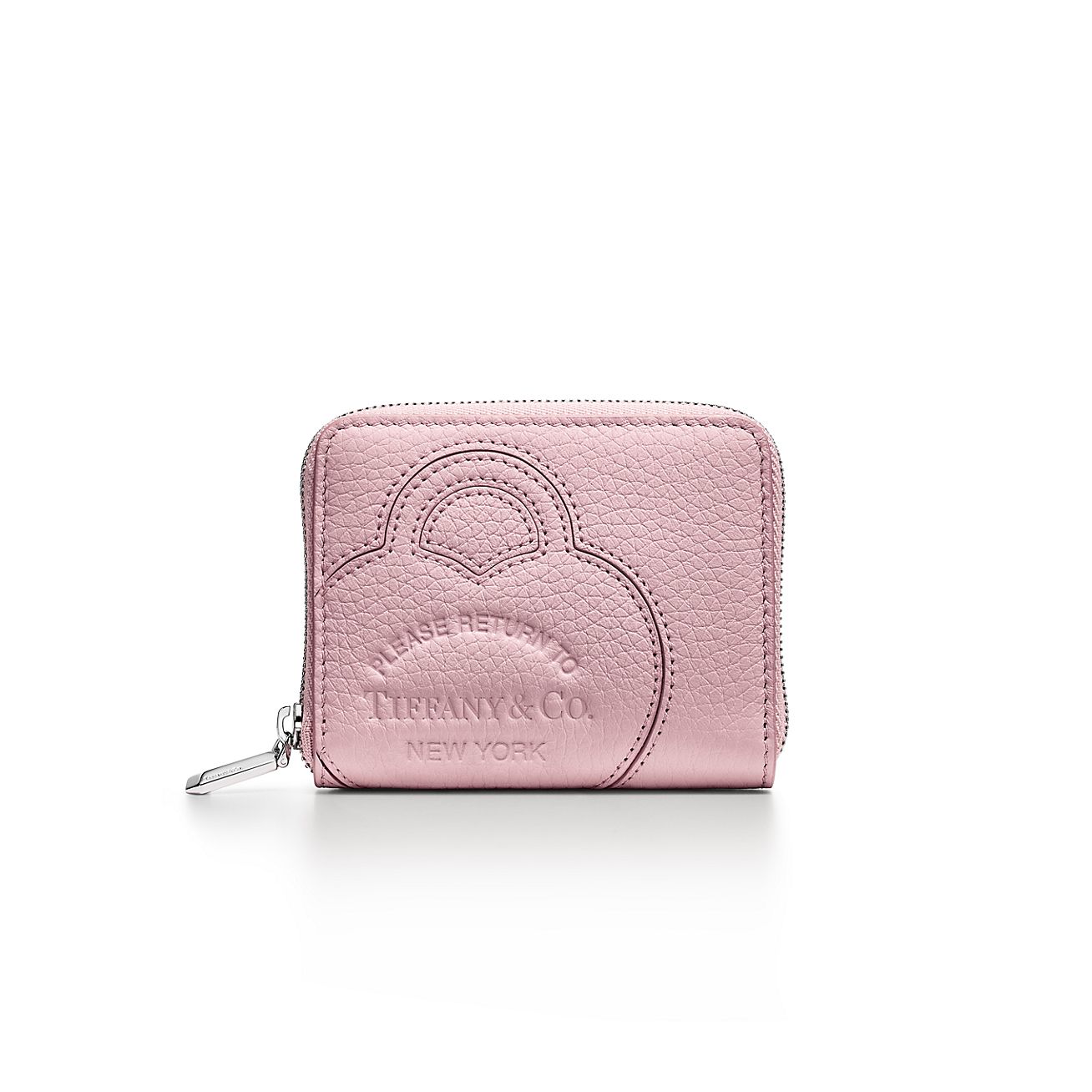 Return to Tiffany® Small Zip Wallet in Crystal Pink Leather | Tiffany & Co.