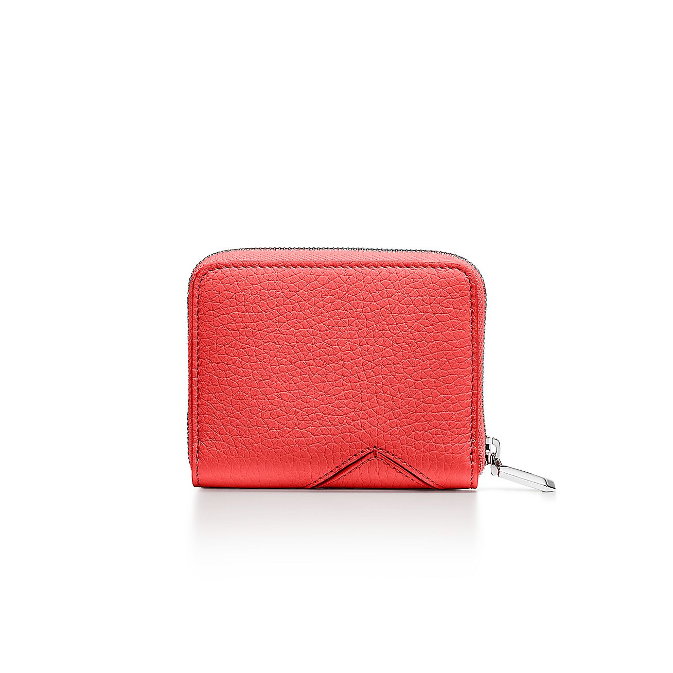 Return to Tiffany™ Small Zip Wallet in Hibiscus Red Leather