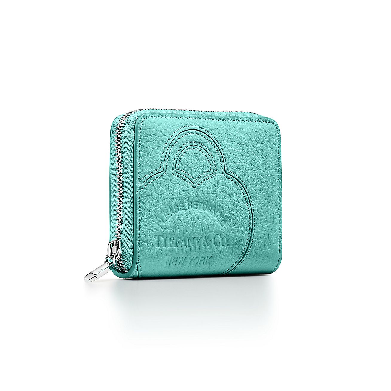 Return to Tiffany® Small Zip Wallet in Crystal Pink Leather