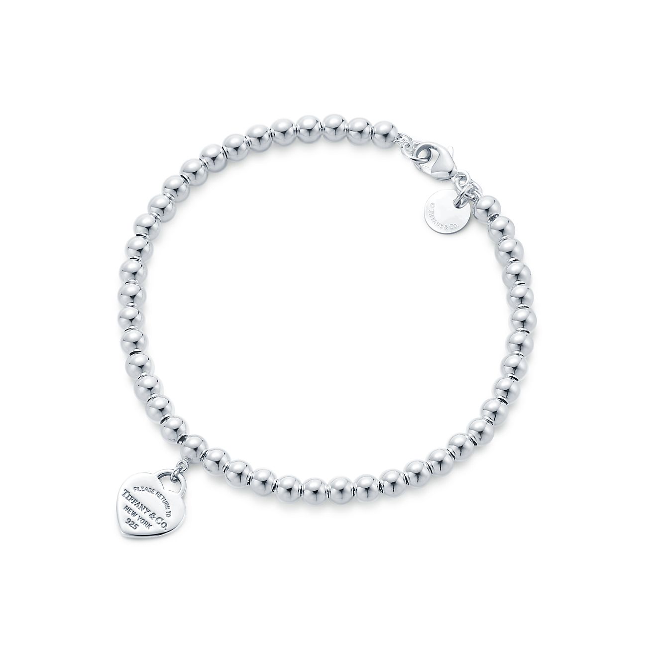 Return to Tiffany™ Tiffany Blue Heart Tag Bead Bracelet in Silver, 4 mm