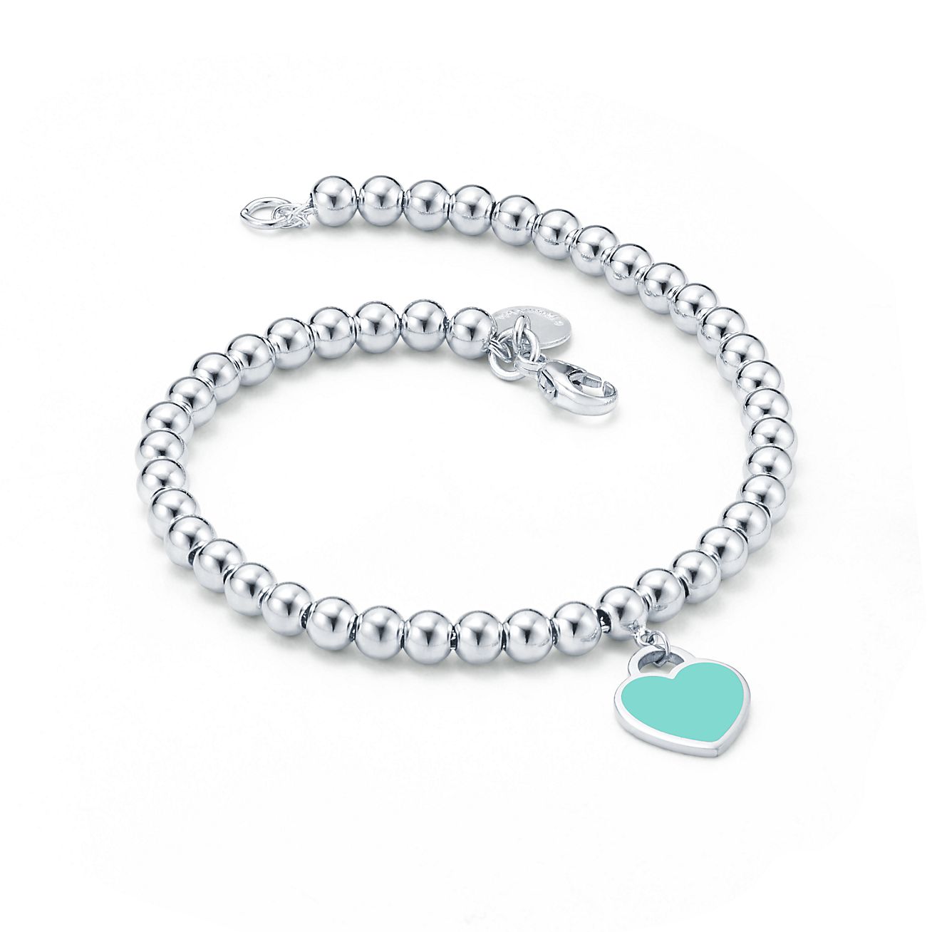 Return to Tiffany™ Heart Tag Bead Bracelet in Silver with a