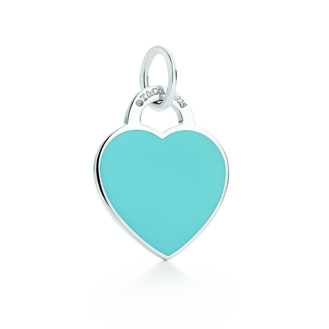 Tiffany Blue Heart Tag Charm in Silver 