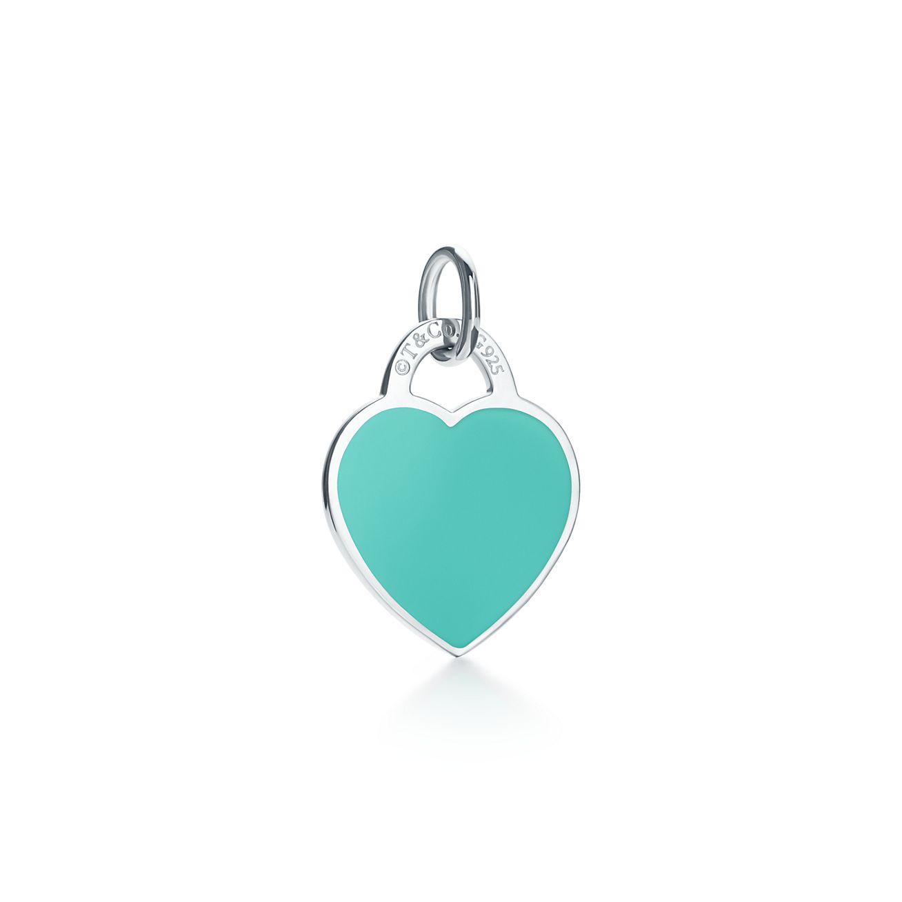 Tiffany Blue Heart Tag Charm in Silver 