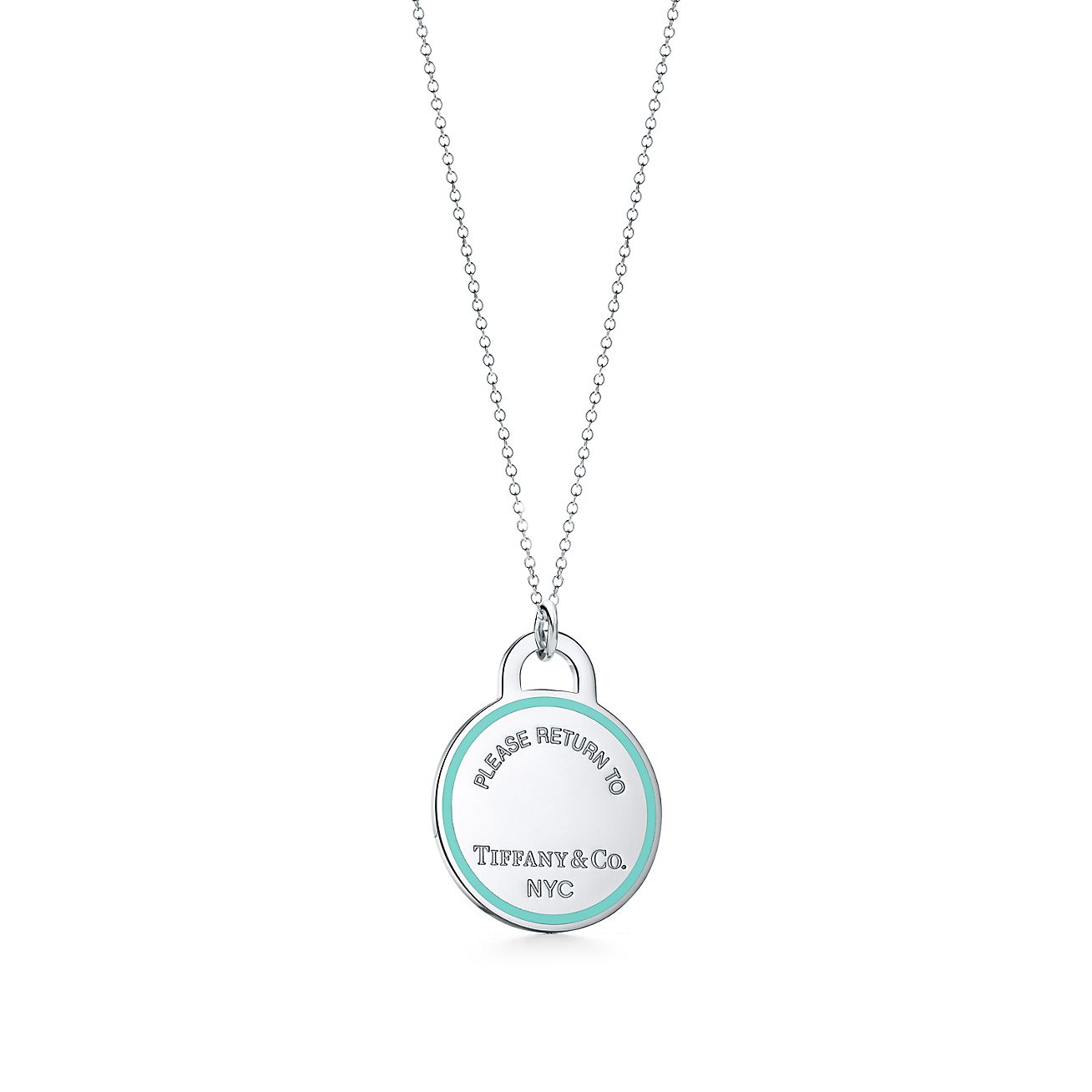 tiffany round tag necklace