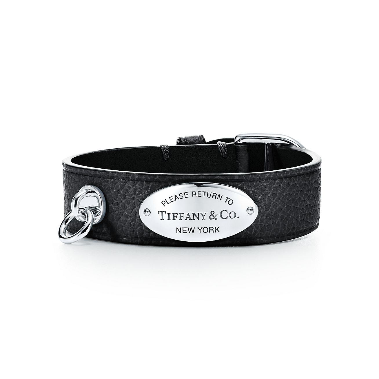 tiffany black leather bracelet