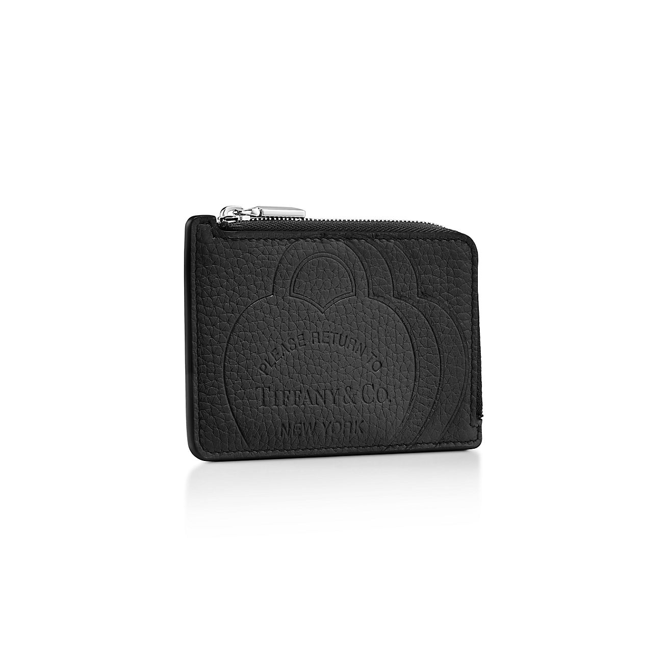 Return to Tiffany® Zip Card Case in Black Leather | Tiffany & Co.