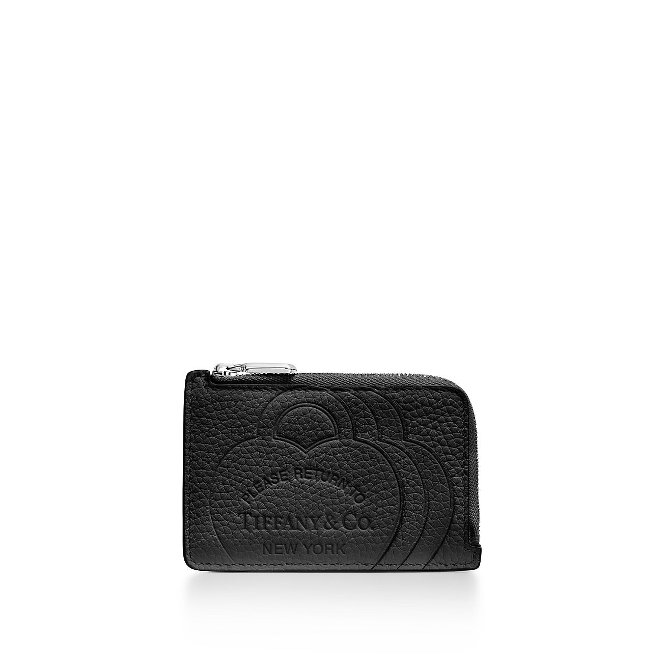 Return to Tiffany® Zip Card Case in Black Leather | Tiffany & Co.