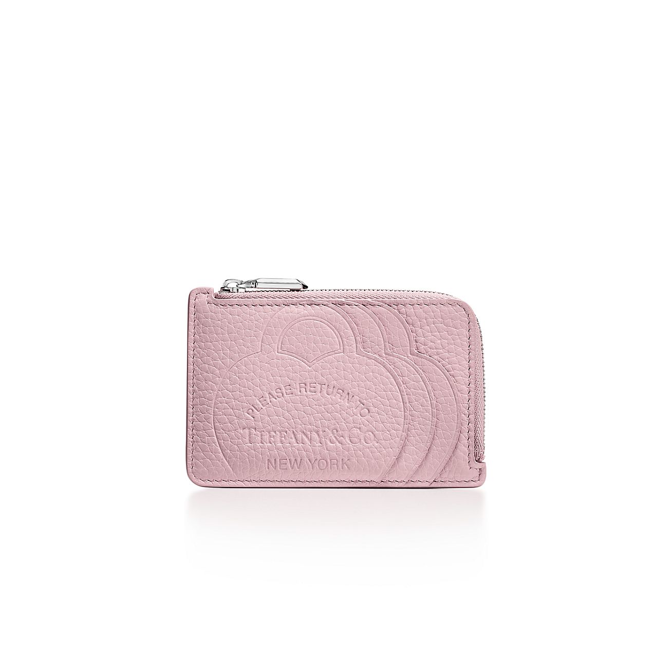 Return to Tiffany Zip Card Case in Crystal Pink Leather