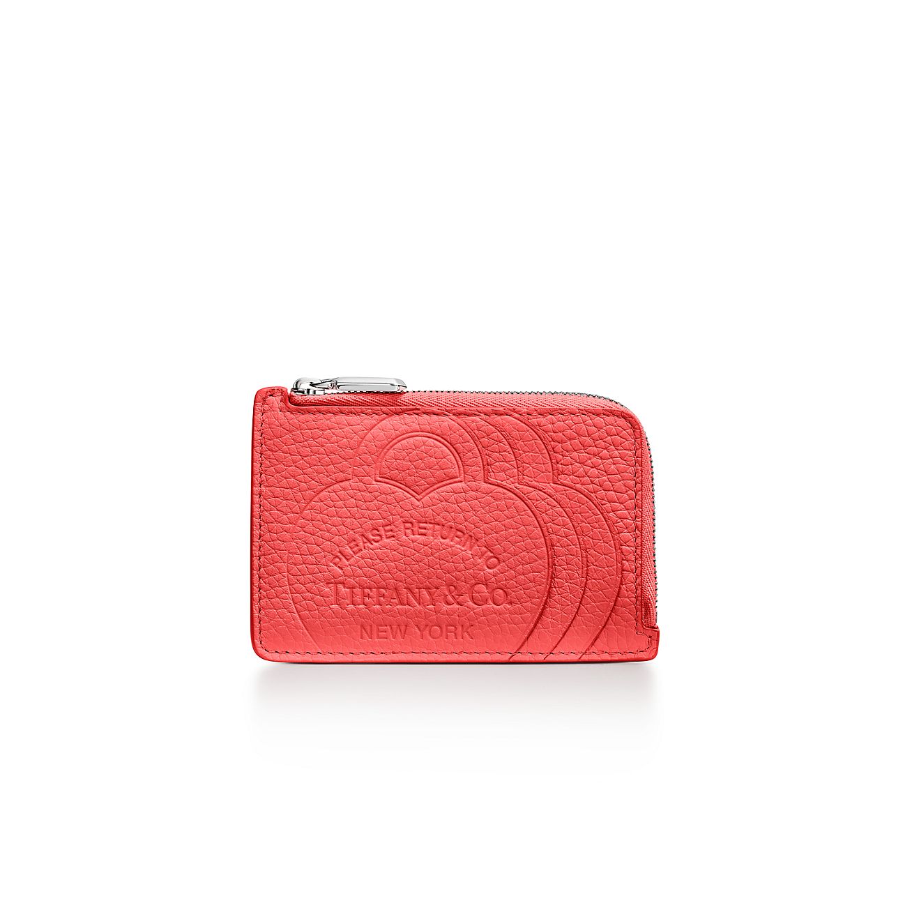 Return to Tiffany™ Zip Card Case Hibiscus Red Leather | Tiffany & Co.