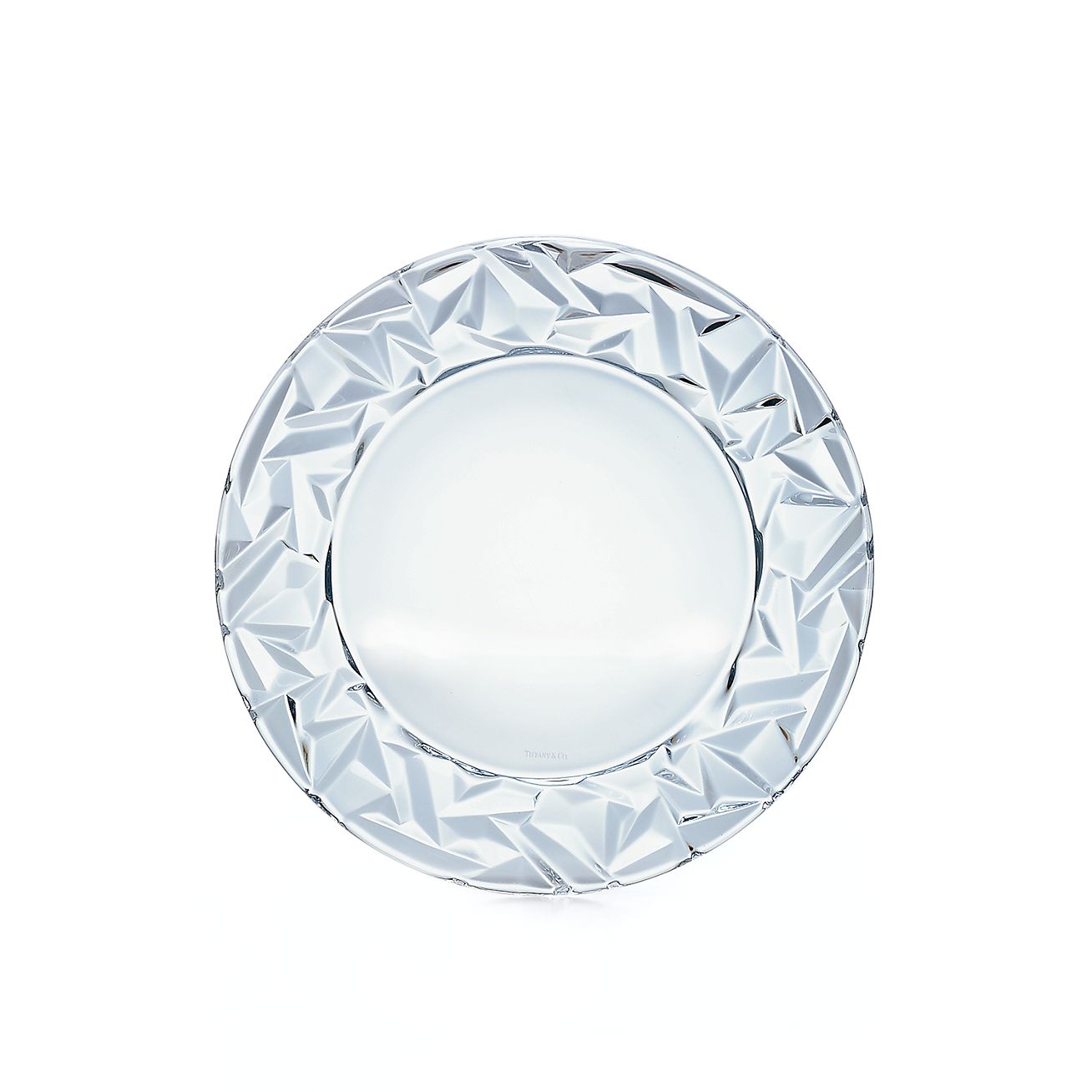 Rock-cut dinner plate in crystal glass 