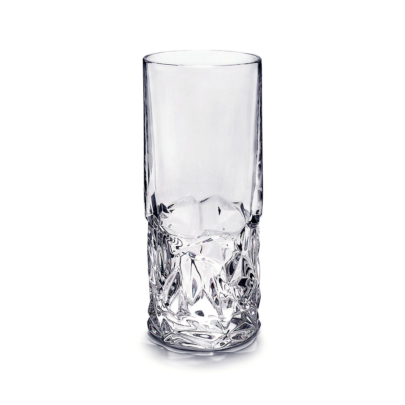 Rock-cut highball glass in crystal 