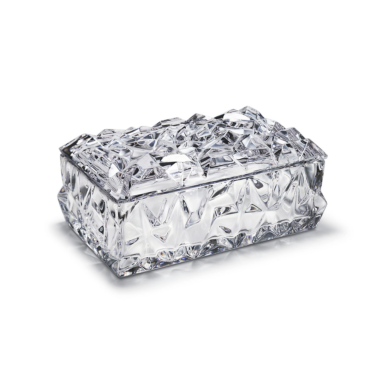 Rock-cut rectangular box in crystal 