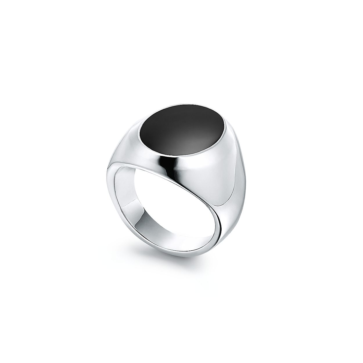 Signet Ring In Sterling Silver With Black Onyx Tiffany Co