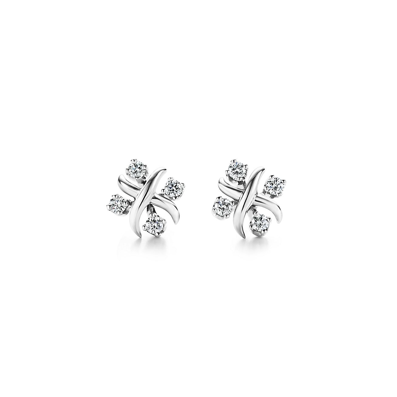Sixteen Stone by Tiffany ピアス ダイヤモンド プラチナ | Tiffany & Co