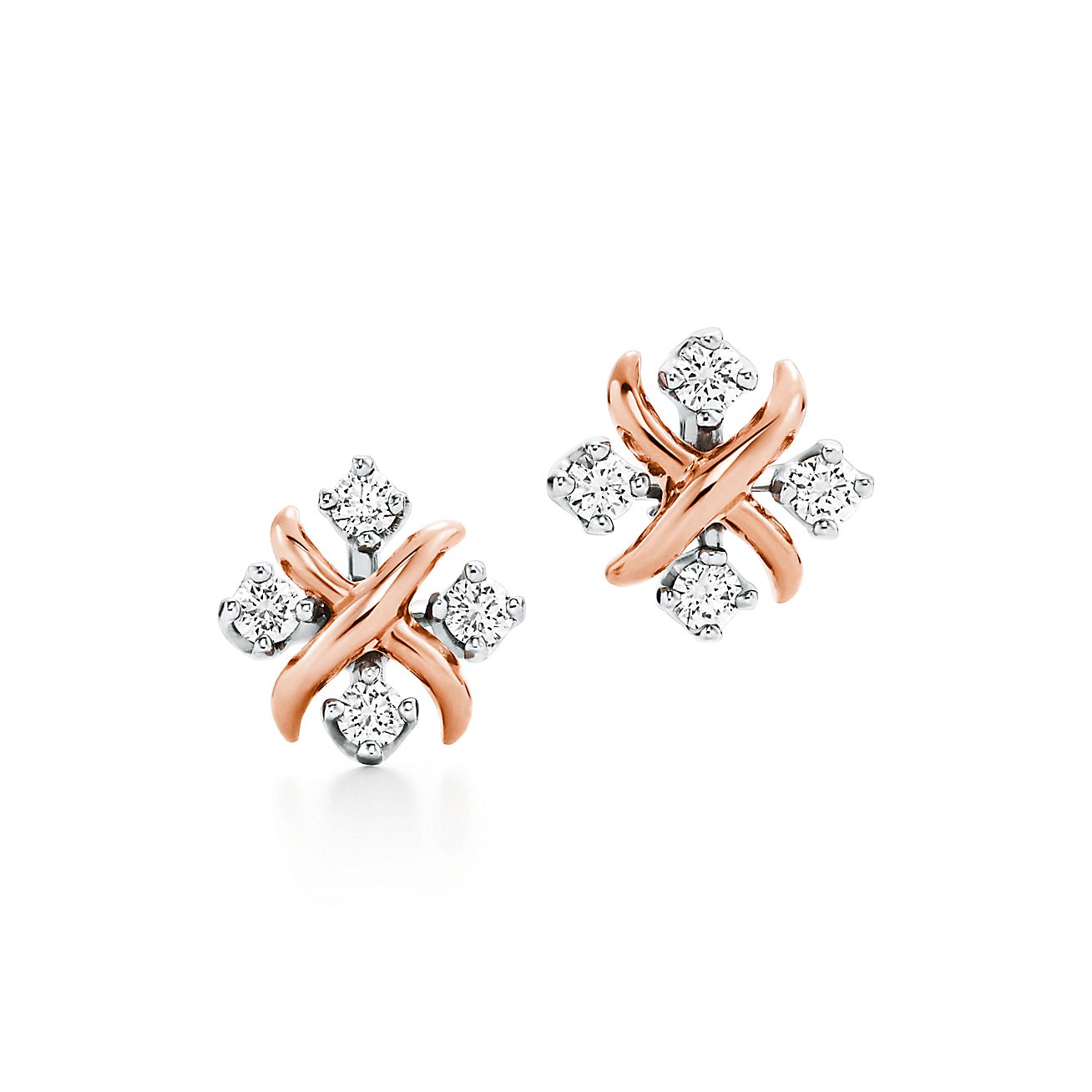 Sixteen Stone by Tiffany ピアス ダイヤモンド ローズゴールド 