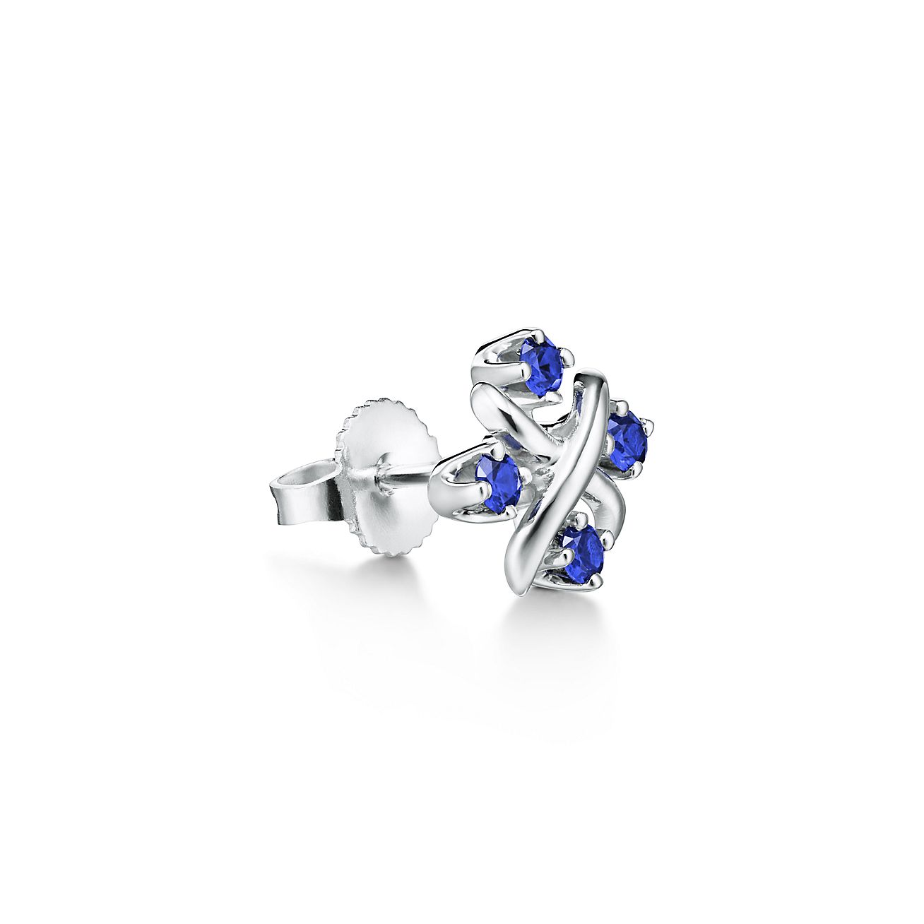 Sixteen Stone by Tiffany ピアス サファイヤ プラチナ | Tiffany & Co.