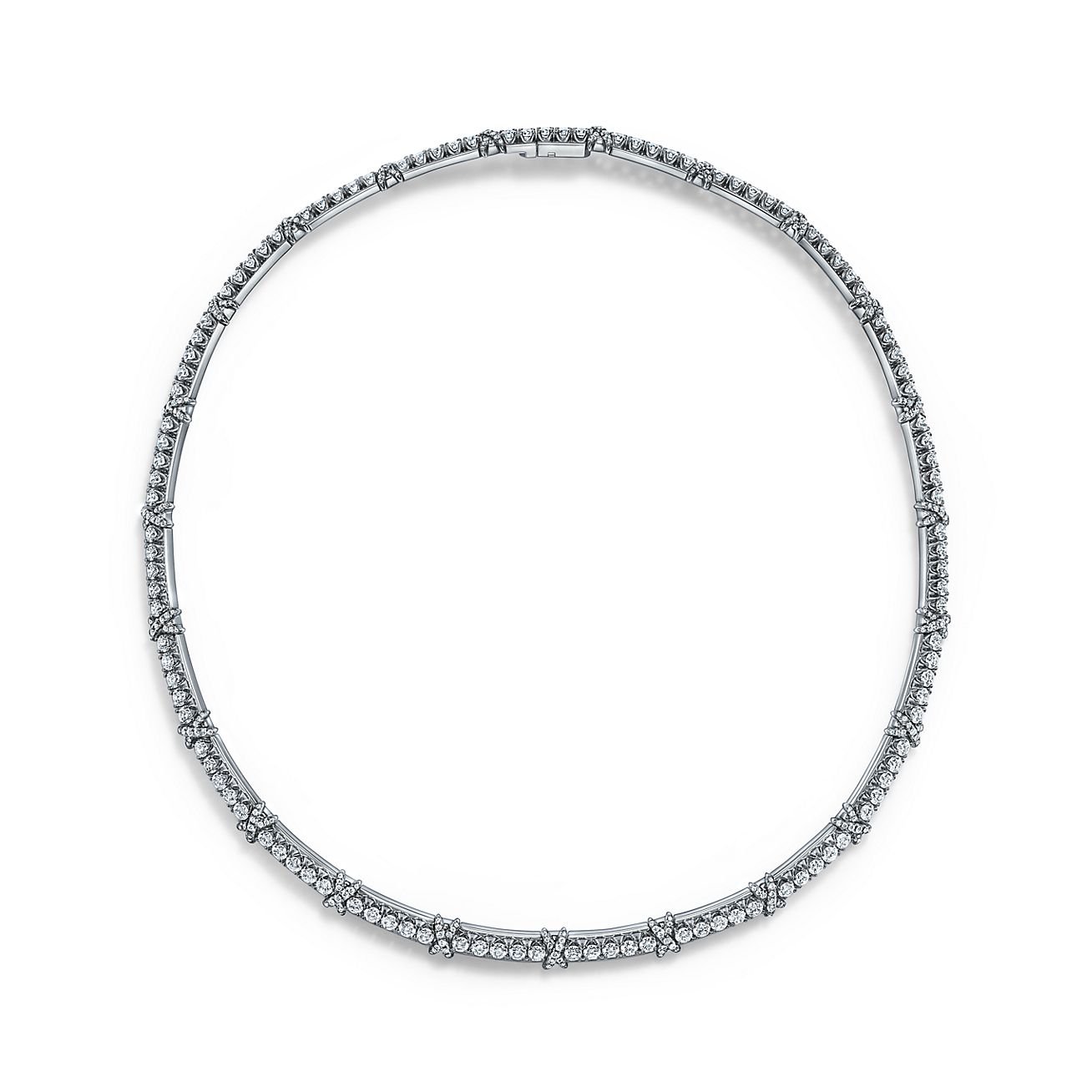 Sixteen Stone by Tiffany Necklace in Platinum and Yellow Gold with Diamonds