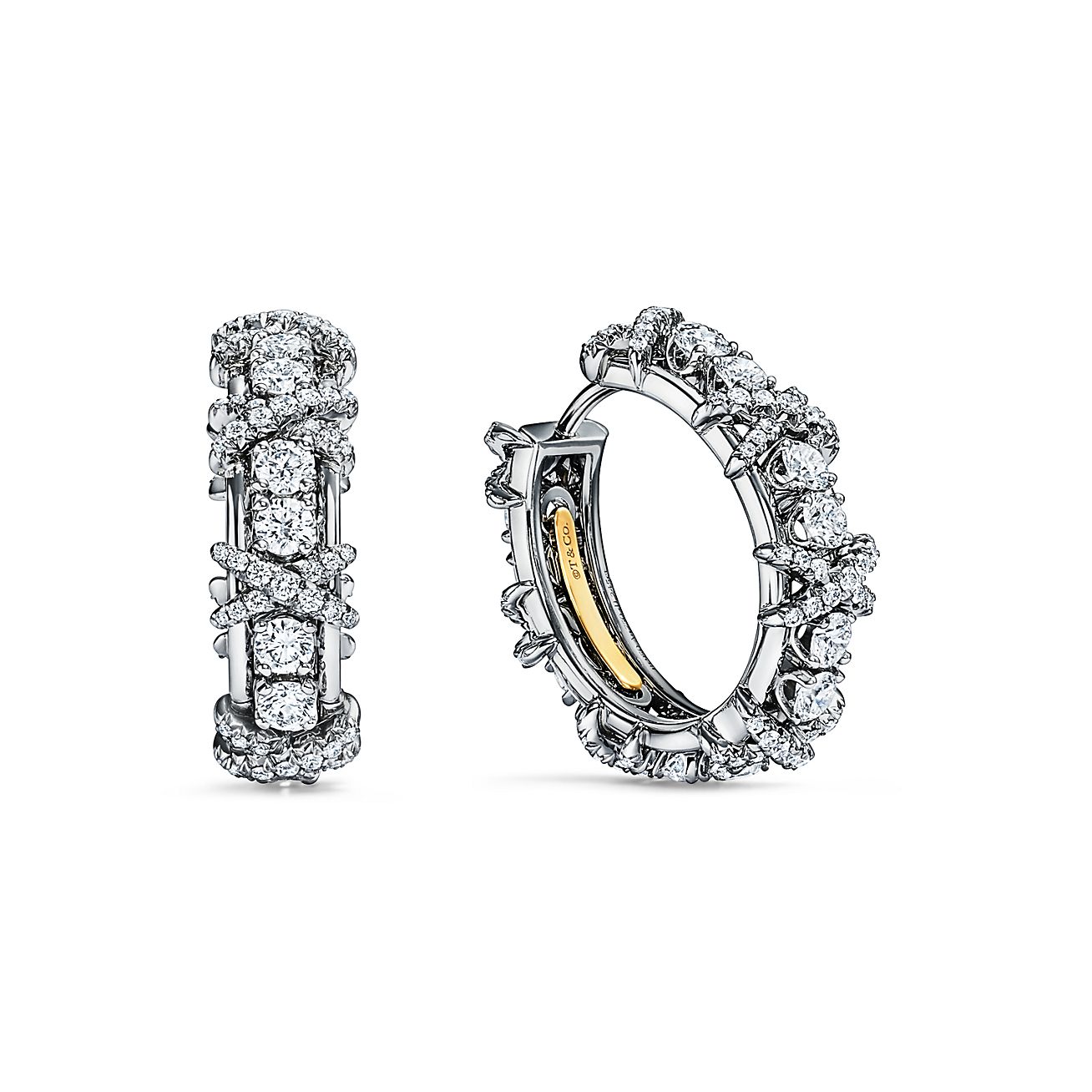 ティファニー　Tiffany ピアス　片耳　ダイヤ　プラチナ Sixteen Stone by Tiffany ピアス ダイヤモンド プラチナ | Tiffany & Co.