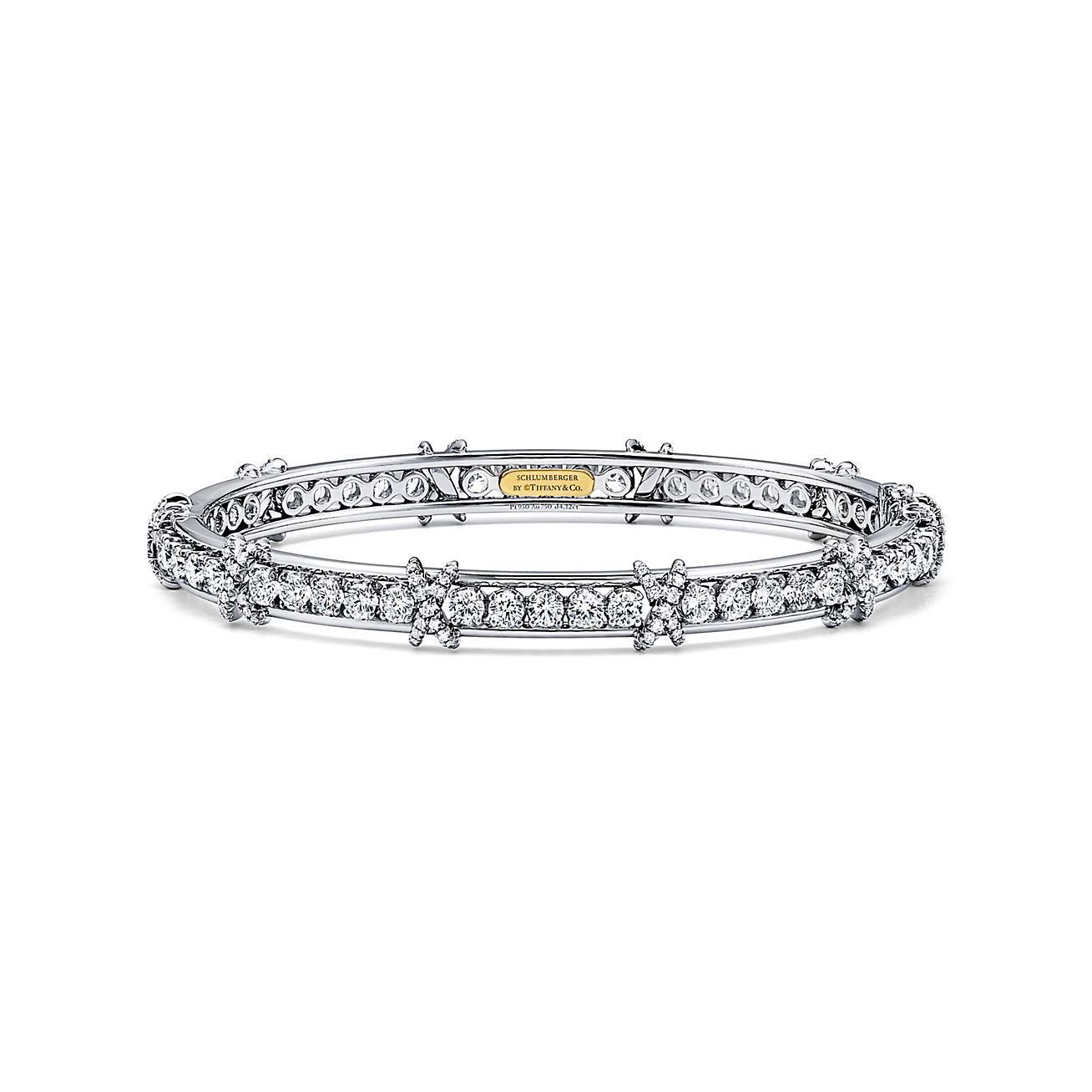 Tiffany and Co Silver Black Enamel Signature X Bangle