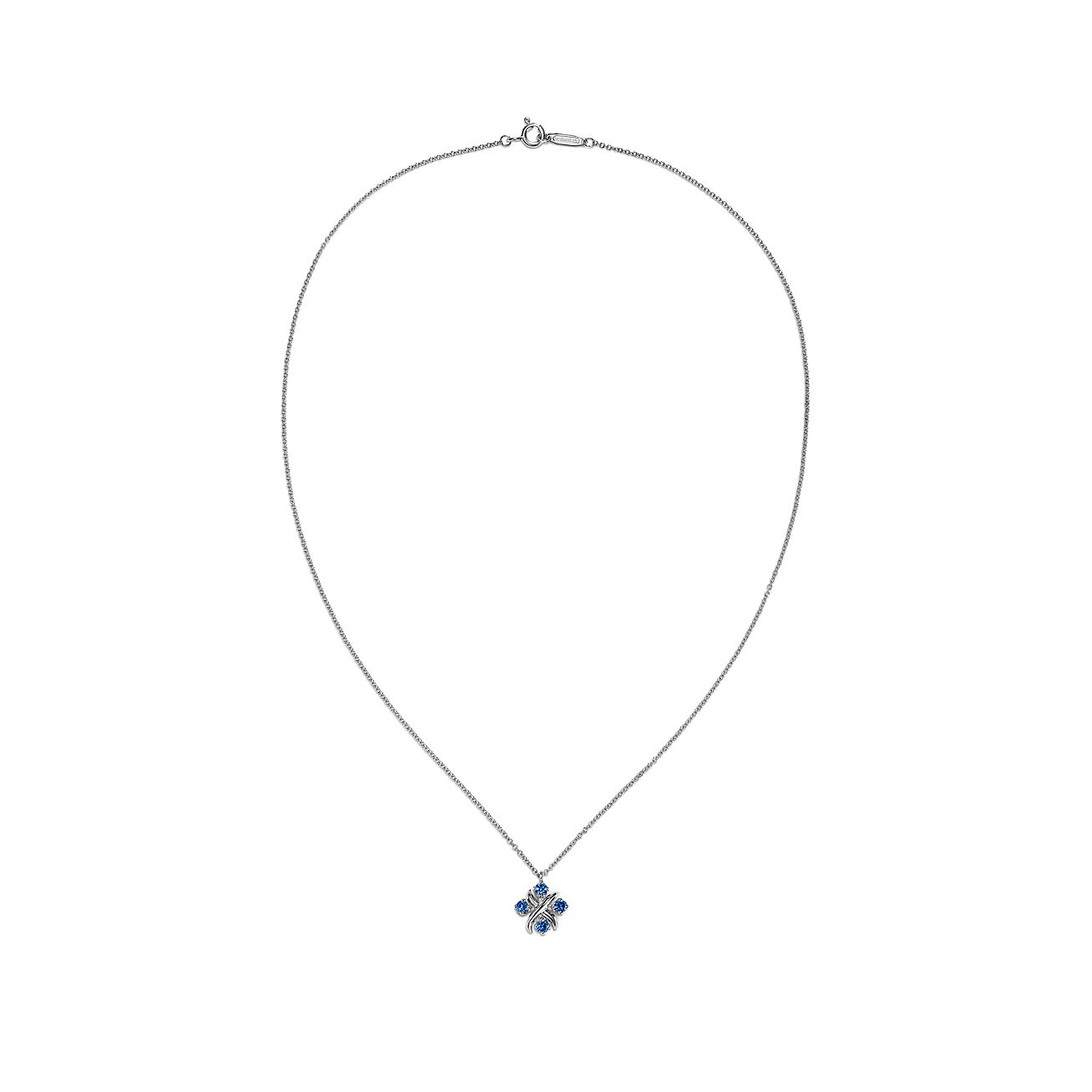 Sixteen Stone by Tiffany Pendant in Platinum with Sapphires